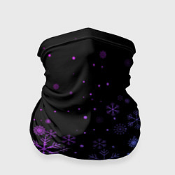 Бандана-труба Новогодние снежинки Градиент, цвет: 3D-принт
