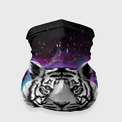 Бандана-труба ТИГР В НЕОНОВОМ КОСМОСЕ NEON TIGER GALAXY, цвет: 3D-принт