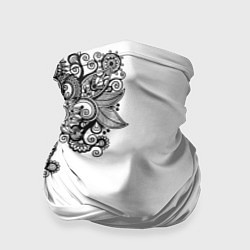 Бандана-труба Черно Белые КруЖева, цвет: 3D-принт