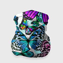 Бандана-труба Рой цветных бабочек, цвет: 3D-принт