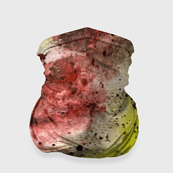 Бандана-труба Абстракция Гранж Желтый и бордовый, цвет: 3D-принт