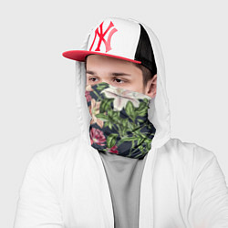 Бандана-труба Цветы Розовые, цвет: 3D-принт — фото 2