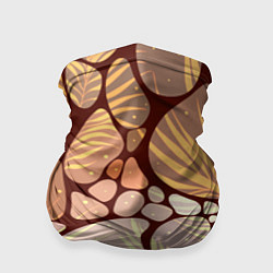 Бандана-труба Коричнево-бежевые пастельные камушки с яркими паль, цвет: 3D-принт