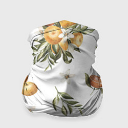 Бандана-труба Цветы и Мандарин, цвет: 3D-принт