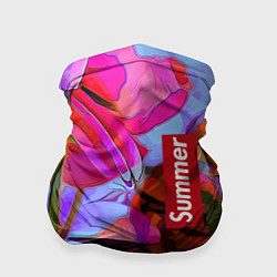 Бандана-труба Красочный летний цветочный паттерн Summer color pa, цвет: 3D-принт
