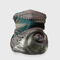 Бандана-труба Fractal pattern Spiral Серебристый фрактал спираль, цвет: 3D-принт