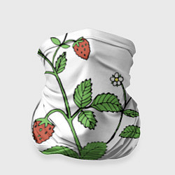Бандана-труба Цветы Земляники Лесной, цвет: 3D-принт