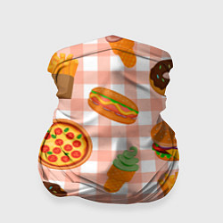 Бандана PIZZA DONUT BURGER FRIES ICE CREAM pattern