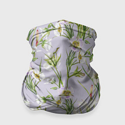 Бандана-труба Цветы Лилии и Морозники, цвет: 3D-принт