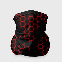 Бандана НАНОКОСТЮМ Black and Red Hexagon Гексагоны