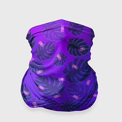 Бандана-труба Неоновый Chill и пальмовые листья, цвет: 3D-принт