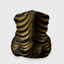 Бандана-труба Черная с золотым оптическая иллюзия Абстракция, цвет: 3D-принт