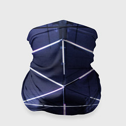 Бандана-труба Неоновый прерывистый куб во тьме - Фиолетовый, цвет: 3D-принт