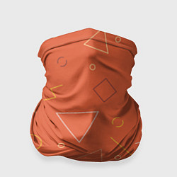 Бандана-труба Геометрические Фигуры На Оранжевом Фоне, цвет: 3D-принт