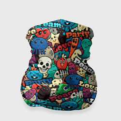 Бандана-труба Граффити черепа и рожицы, цвет: 3D-принт
