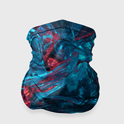 Бандана-труба Неоновые куски льда - Голубой и красный, цвет: 3D-принт