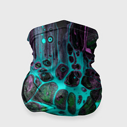 Бандана-труба Неоновый песок и камни - Голубой, цвет: 3D-принт