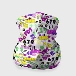 Бандана-труба Разноцветные цифры и алфавит school, цвет: 3D-принт