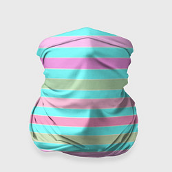 Бандана Pink turquoise stripes horizontal Полосатый узор