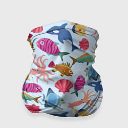 Бандана-труба Паттерн из морских жителей Лето, цвет: 3D-принт