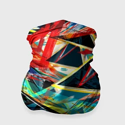 Бандана-труба Яркий абстрактный узор с неоновыми штрихами, цвет: 3D-принт