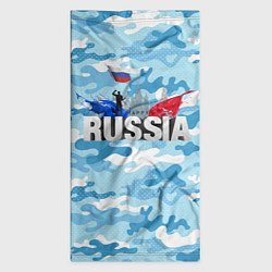 Бандана-труба Russia: синий камфуляж, цвет: 3D-принт — фото 2
