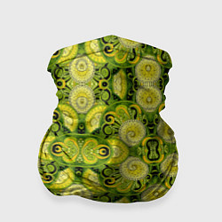 Бандана-труба Зеленые узоры: волны абстракции, цвет: 3D-принт