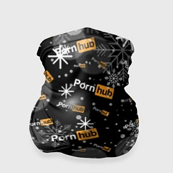 Бандана-труба Надписи Porn Hub - снежинки, цвет: 3D-принт