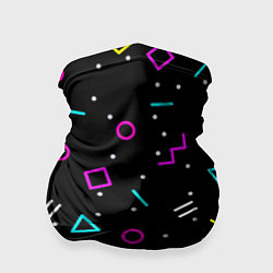 Бандана-труба Colored neon geometric shapes, цвет: 3D-принт