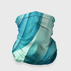 Бандана-труба Акварельные синие узоры, цвет: 3D-принт