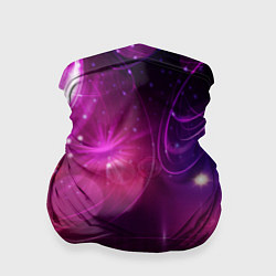 Бандана-труба Фиолетовые неоновые блики, цвет: 3D-принт
