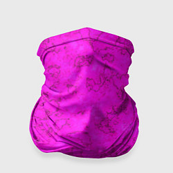Бандана-труба Розовый яркий неоновый узор с мраморной текстурой, цвет: 3D-принт