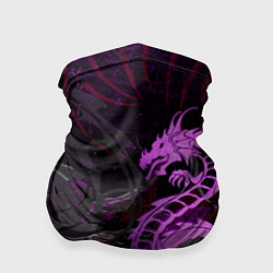 Бандана-труба Неоновый дракон purple dragon, цвет: 3D-принт