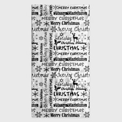 Бандана-труба Черно белый рождественский текстовый узор, цвет: 3D-принт — фото 2