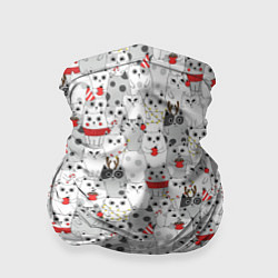 Бандана-труба Новогодний паттерн с котиками, цвет: 3D-принт