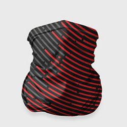 Бандана-труба Красно-серые круги, цвет: 3D-принт