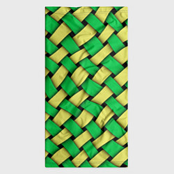 Бандана-труба Жёлто-зелёная плетёнка - оптическая иллюзия, цвет: 3D-принт — фото 2