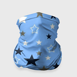 Бандана-труба Звёзды на голубом фоне, цвет: 3D-принт