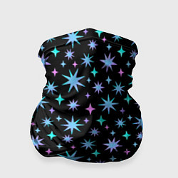 Бандана-труба Зимние цветные звезды, цвет: 3D-принт