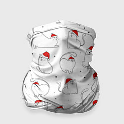 Бандана-труба Паттерн новогодний котик, цвет: 3D-принт