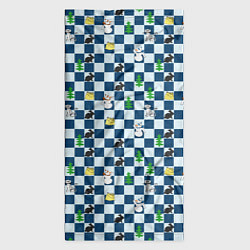 Бандана-труба Новогодний шахматный принт с кроликами и елками, цвет: 3D-принт — фото 2