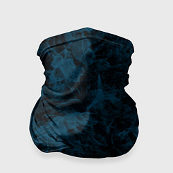 Бандана-труба Синий и черный мраморный узор, цвет: 3D-принт