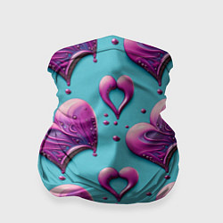 Бандана-труба Паттерн сердца и капли, цвет: 3D-принт