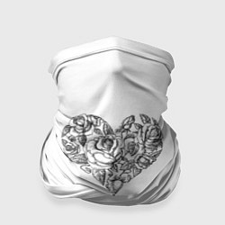 Бандана-труба Сердце в стиле тату, цвет: 3D-принт