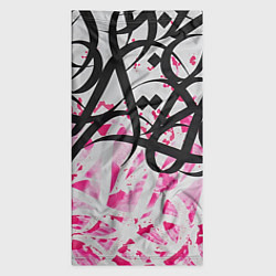 Бандана-труба Черно-розовая каллиграфия, цвет: 3D-принт — фото 2