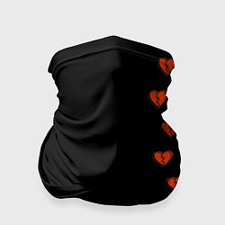 Бандана-труба Дорожка разбитых сердец - темный, цвет: 3D-принт