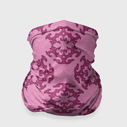 Бандана-труба Розовая витиеватая загогулина, цвет: 3D-принт