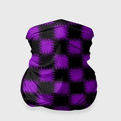 Бандана Фиолетовый черный узор Шахматка