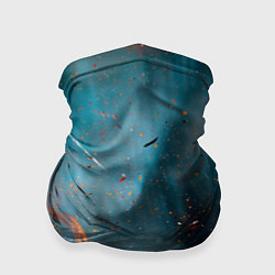 Бандана-труба Абстрактный синий туман, силуэты и краски, цвет: 3D-принт