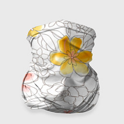 Бандана-труба Нарисованный цветы - светлый, цвет: 3D-принт